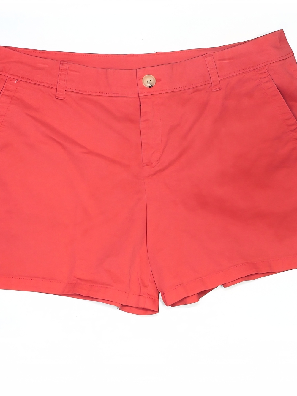Liz Claiborne Coral-Red Belt Loop Shorts